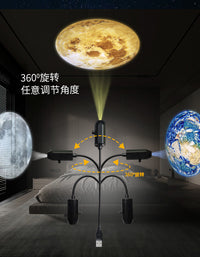 LED Moon Star Projector Night Light with Logo Projection, USB Powered