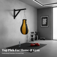 Pear Shaped Heavy Bag Microfiber Leather Hanging Punching Bag Solid Core Fighting Workout Tools for Pugilists, Fighting Artists, Home Gym, Garage
