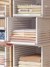 衣柜分层隔板收纳神器抽屉式塑料衣物整理置物架卧室宿舍衣橱箱子 【加厚】【2个装】矮款丨深46.5宽34高26.6cm 1件