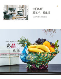 孔雀果盘客厅桌面摆件零食盘干果盘糖果盘收纳盘装饰批发一件代发