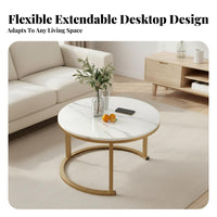 2 Pieces Round Nesting Table Set Modern Minimalist Cylindrical Nesting Stands Light Luxury modern designSaving for Small areas