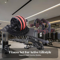 5 Pieces Non-Slip Grip Ab Roller Push up Bar Kit Sturdy Construction Ab Wheel and Push up Bar Set Portable for Beginners