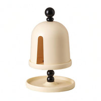 Double-Layer Tissue Box Countertop Tissue Box with Tray Retro-Inspired