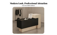 Commercial Checkout Counter Multi-Functional Modern Front Desk with Counter Spacious Storage Modern Front Desk for Receptionists, Office Lobby