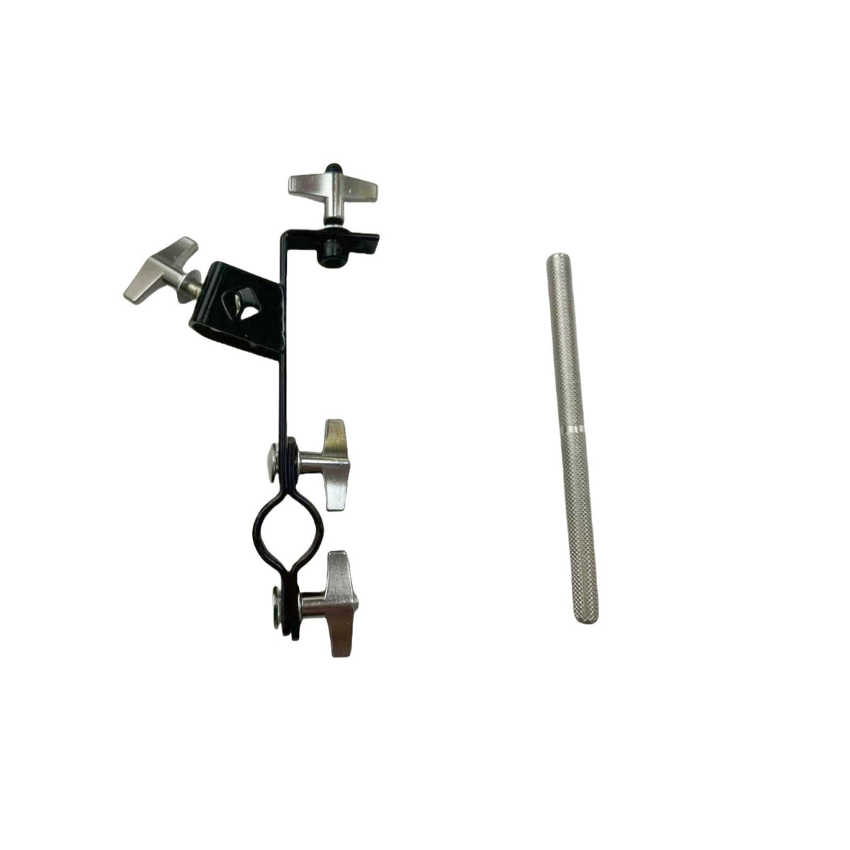 Knurled Drum Clamp with Extension Rod Rugged Drum Hardware Extension Clamp Adjustable Sturdy for Percussionists