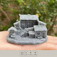 中式鱼缸摆件创意鱼虾躲避屋水族箱草缸造景装饰微景观古建筑模型 隐居江南【壹】;长约20cm