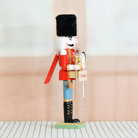 38cm Christmas Wooden Nutcracker Figurine Solid Wood Decoration