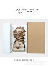 跨境爆款双层小狮子抽象动物工艺品摆件北欧书架布置摆设酒柜玄关