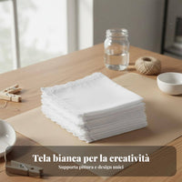 White Cotton Handkerchief Paintable Surface White Lace Handkerchief Reusable