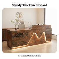 Salon Reception Desk Light Luxury Design Salon Checkout Counter Piano High-Gloss Coating Finish Office Front Desk for Receptionists, Company Lobby