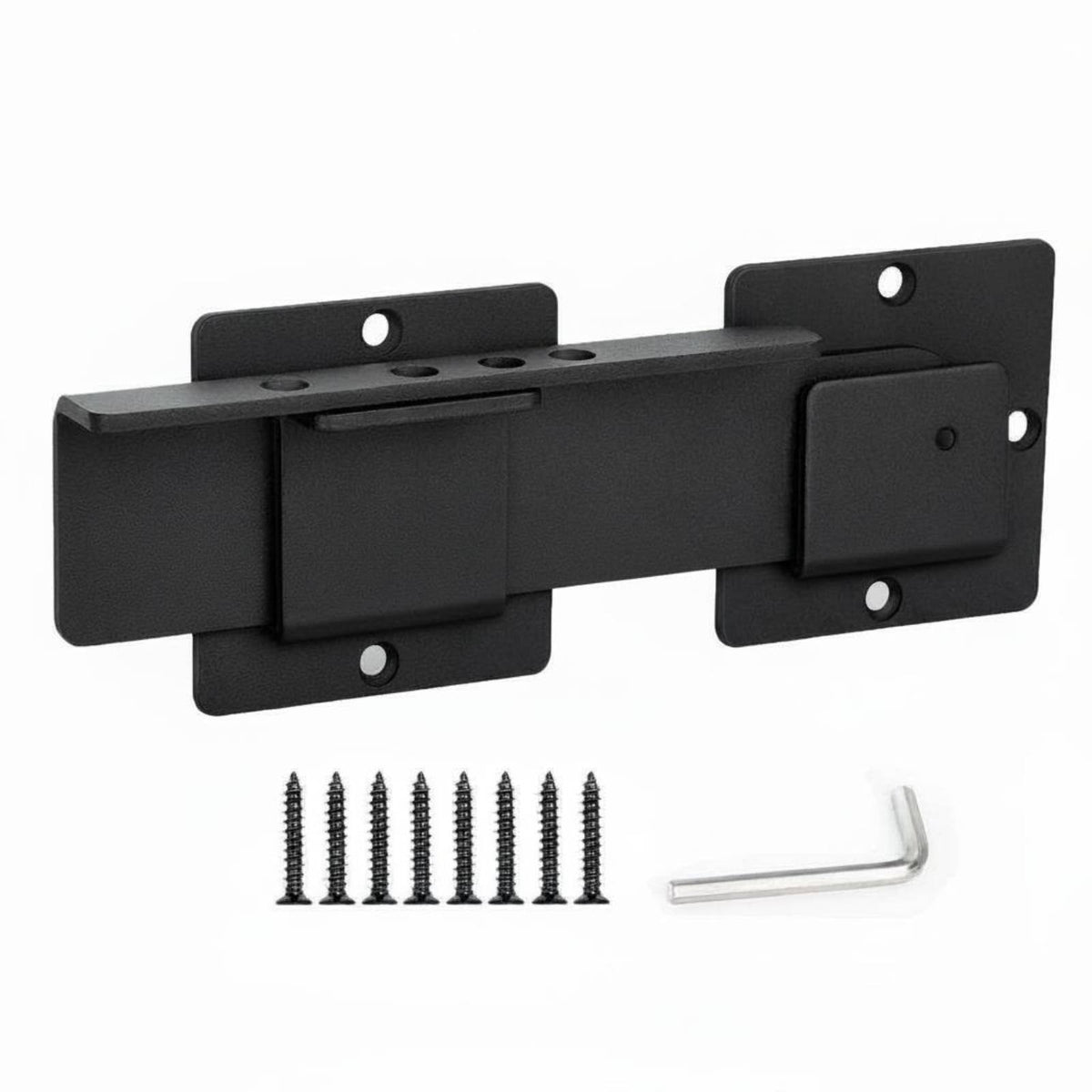Thickened Steel Heavy Duty Slide Bolt Padlock Compatible Padlockable Security Latch Adjustable Tension Surface Mount Gate Bolt for Outdoor