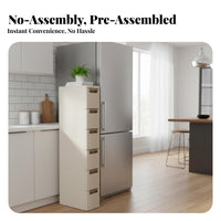 Narrow Gap Cabinet Space-Saving Household Storage Easy Assembly for Dorm Room