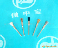 Pen-Shaped Polishing Brush Set - Copper, Steel, Wool, and Boar Bristle Options