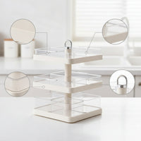Rotating Tray with Compartments Versatile Divided Serving Dish for Meal Prep