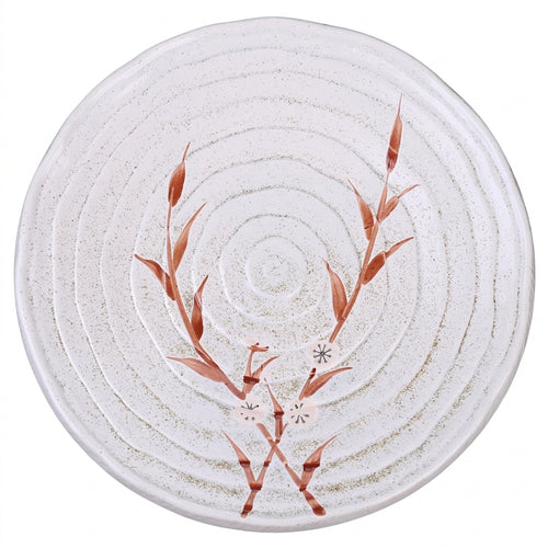 Hand-painted Cherry Blossom Ceramic Plate, Japanese Style