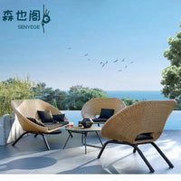 Outdoor Rattan Sofa Set with Coffee Table