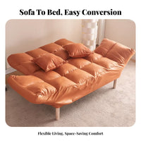 Fold-Expandable Floor Bed Foldable Transformable Sofa Space-Saving Breathable Fabric for Renters, Two-Person Household, Bedroom