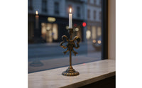 Bow-Shaped Candle Holder Antique Distressed Finish Wrought Iron Candle Holder Decorative Table Decor