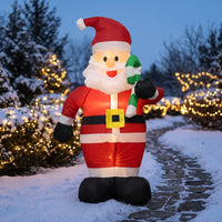 Standing Inflatable Santa Figure Multicolor Inflatable Santa Festive Decoration Warm for Yard, Storefront, Party