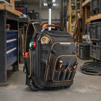 Rolling Tool Backpack Padded Back Panel Wheeled Tool Backpack Reinforced Edges