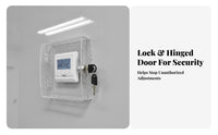 Clear Thermostat Cover with Lock | Side Ventilation Cutouts, Thermostat Lock Box with Keys, for Office