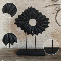 Sunflower Ornament with Base Hand-Carved Wooden Sculpture Artisan for Art Lovers