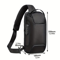 Men's Anti-theft Shoulder Crossbody Bag with USB Port
