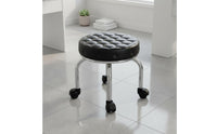 Round Padded Rolling Stool Stackable Design Low Stool with Wheels Carbon Steel Frame Household Furniture for Technicians, Children, Salon, Workshop