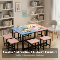 Kindergarten Drawing Table Versatile Kids Craft Table and Chair Set Easy to Clean Classroom Study Desk for Students, Tutoring Center, Playroom, Home