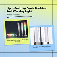 LED alarm tower light, 3-color, sound/light warning, 24V DC