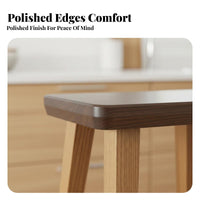 Round Top Four-Legged Stool Hardwood Wood Construction Wooden Seat Nordic Design