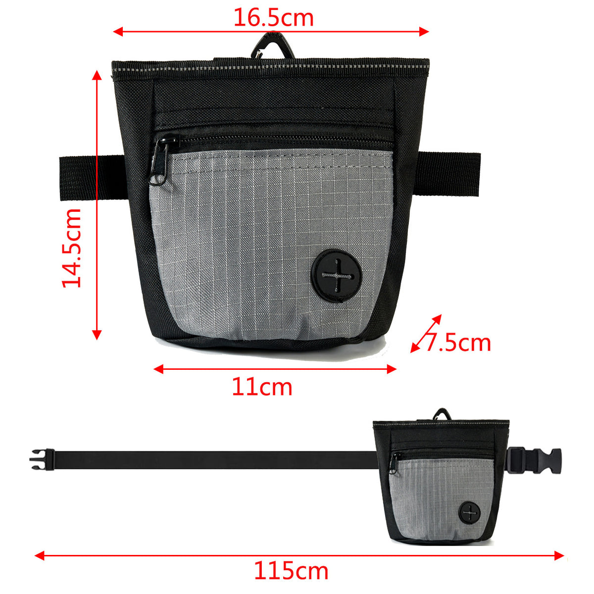 Magnetic Pet Training Treat Pouch - Oxford Cloth Dog Walking Waist Bag
