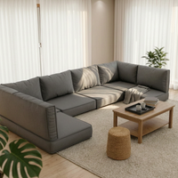 7-Piece Sofa Cushion Set PP Filling Home Padding Tie-Secured for Living Room