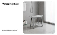 2-Tier Slatted Bath Bench Quick-Draining Design 2-Tier Slatted Bench for Adults