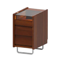 Nightstand with Storage Retro Design Bedside Table Space-Saving for Homeowners