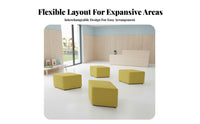 S-Shaped Upholstered Bench distinctive Shape Waiting Room Seating Modern aesthetic Sturdy construction for Visitors