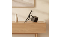 Sculpture with Cubic Form Modern Human Figure Sculpture Geometric Ornament for Office