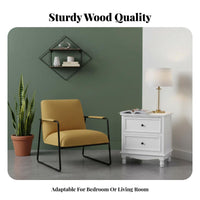 2-Drawer Nightstand Narrow Design Bedside Table Easy Assembly for Office, Adults