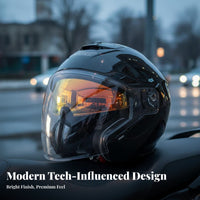 3/4 Removable and Washable Liner Double Visor Helmet Anti-Impact Lens Secure Gear for Men, Winter, City Riding, Commuting