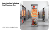Firefighter Uniform Rack Heavy Duty Stainless Steel Turnout Gear Stand Multi-Level Storage Double-Sided Equipment Rack for Firefighters, Changing Room