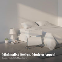 Wheeled C-Table For Small Spaces C-Shaped Rolling Couch Table Easy to Assemble
