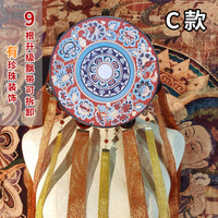 古月惊鸿铃鼓汉服拍照外景舞蹈道具唐风敦煌风多色飘带手鼓流苏