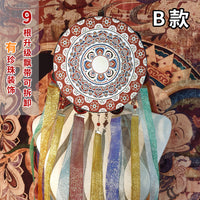 古月惊鸿铃鼓汉服拍照外景舞蹈道具唐风敦煌风多色飘带手鼓流苏