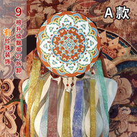 古月惊鸿铃鼓汉服拍照外景舞蹈道具唐风敦煌风多色飘带手鼓流苏