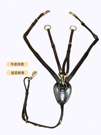 马术装备马胸带低头革牛皮胸带低头革前胸带马鞍配件 黄铜配件