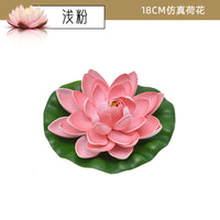 仿真荷花装饰假花荷叶鱼缸水池塘造景漂浮塑料摆件睡莲花供佛道具
