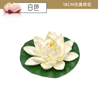 仿真荷花装饰假花荷叶鱼缸水池塘造景漂浮塑料摆件睡莲花供佛道具