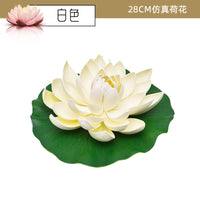 仿真荷花装饰假花荷叶鱼缸水池塘造景漂浮塑料摆件睡莲花供佛道具
