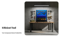 Heavy Duty Tool Rack Multifunctional Metal Pegboard Tool Stand Space-Saving Freestanding Pegboard Organizer for Craftsmen, Workshop, Garage, Warehouse