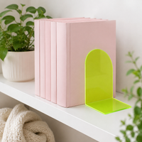 Small Acrylic Bookend, Transparent Non-Slip, Desk Organizer for College Students, 9x13.3x12cm